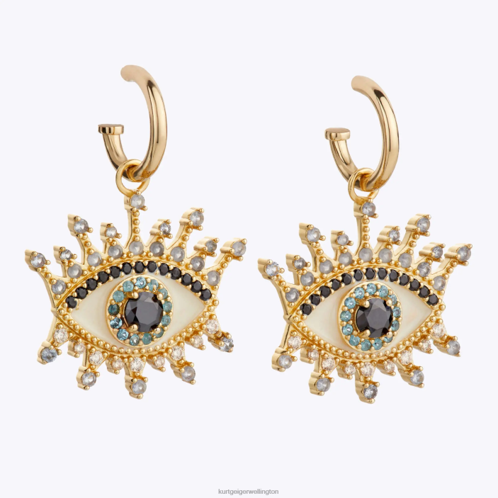 Kurt Geiger NZ - Kurt Geiger Gold London Eye Huggie Hoops PZ2X584