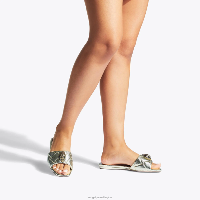 Kurt Geiger NZ - Kurt Geiger Gold London Kensington Flat Sandal PZ2X350