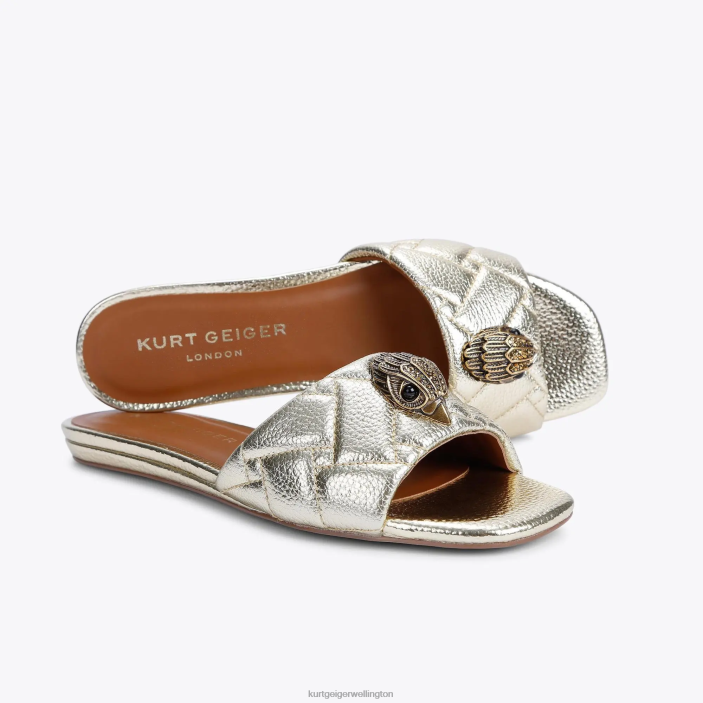 Kurt Geiger NZ - Kurt Geiger Gold London Kensington Flat Sandal PZ2X350