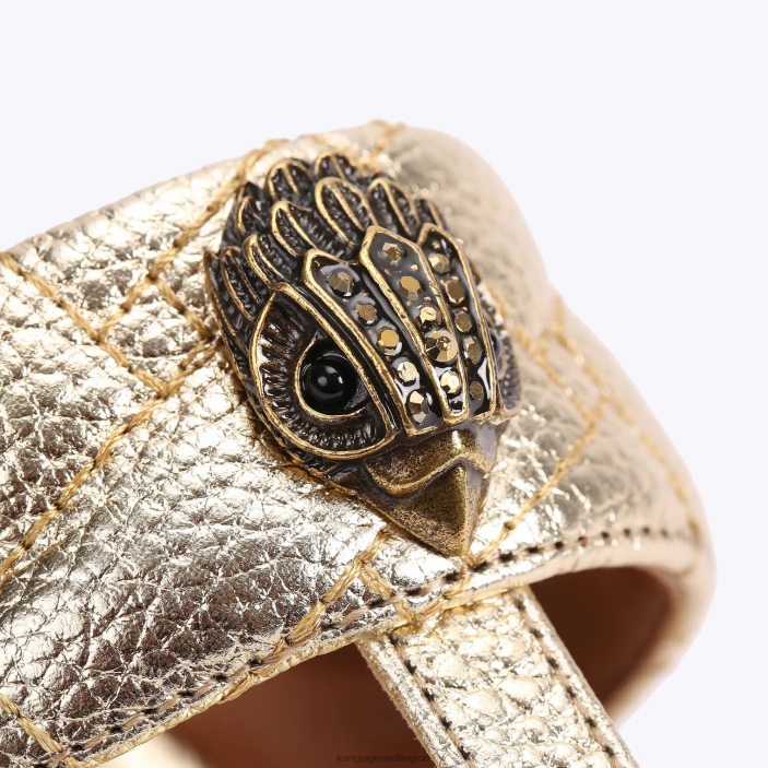 Kurt Geiger NZ - Kurt Geiger Gold London Kensington T-Bar Sandal PZ2X448