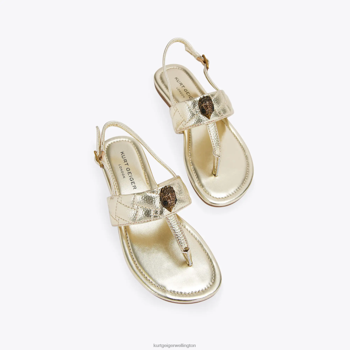 Kurt Geiger NZ - Kurt Geiger Gold London Mini Kensington T Sandal PZ2X483