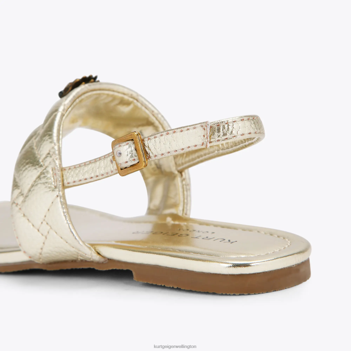 Kurt Geiger NZ - Kurt Geiger Gold London Mini Kensington T Sandal PZ2X483