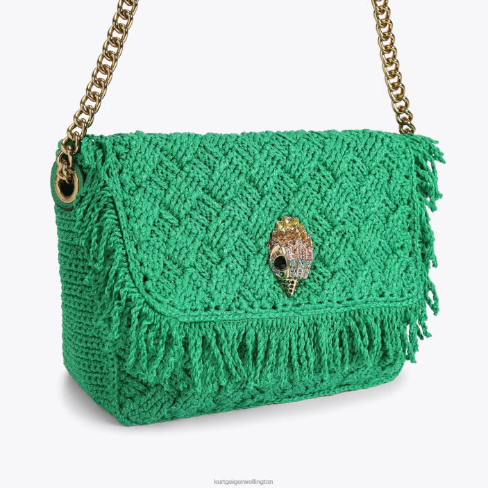 Kurt Geiger NZ - Kurt Geiger Green London Crochet Fringe Kensington PZ2X45