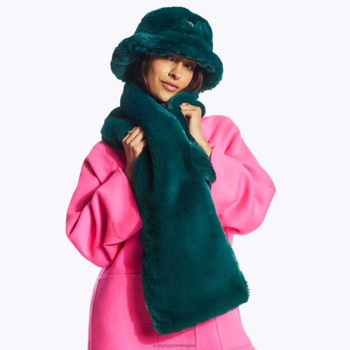 Kurt Geiger NZ - Kurt Geiger Green London Poppy Scarf PZ2X512