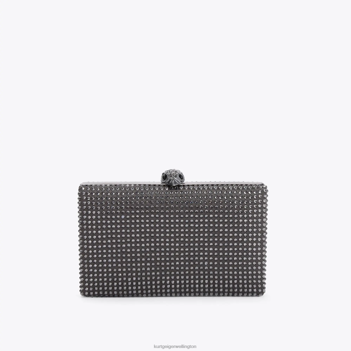 Kurt Geiger NZ - Kurt Geiger Grey London Crystal Kensington Clutch PZ2X55