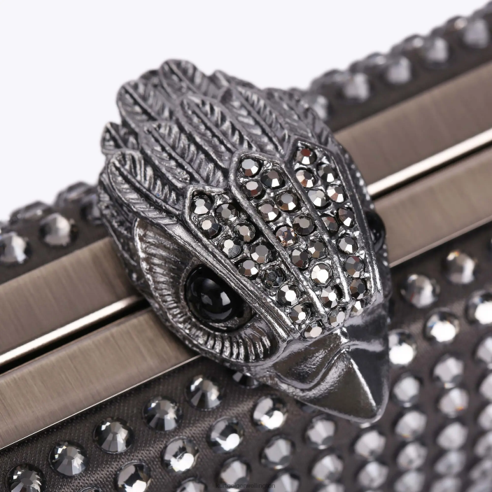 Kurt Geiger NZ - Kurt Geiger Grey London Crystal Kensington Clutch PZ2X55