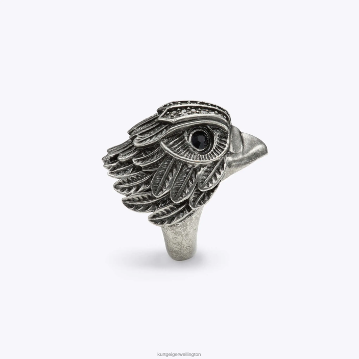 Kurt Geiger NZ - Kurt Geiger Gunmetal London Eagle Xl Chunky Ring PZ2X586
