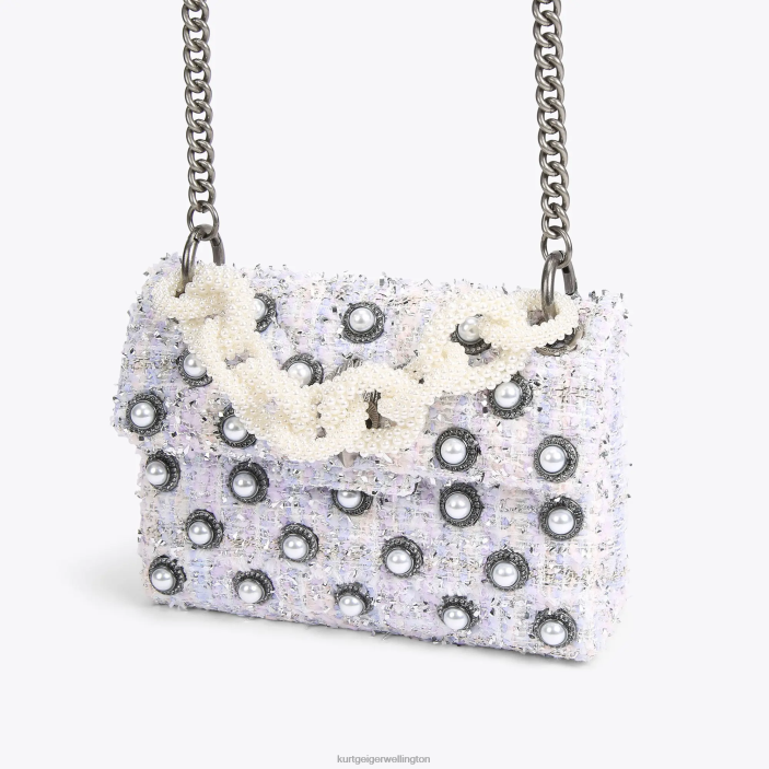 Kurt Geiger NZ - Kurt Geiger Lilac London Tweed Mini Kensington PZ2X86