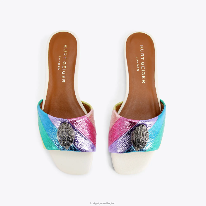 Kurt Geiger NZ - Kurt Geiger Metal Combination London Kensington Flat Sandal PZ2X225