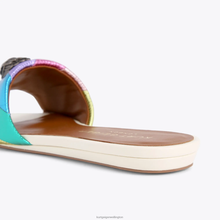 Kurt Geiger NZ - Kurt Geiger Metal Combination London Kensington Flat Sandal PZ2X225