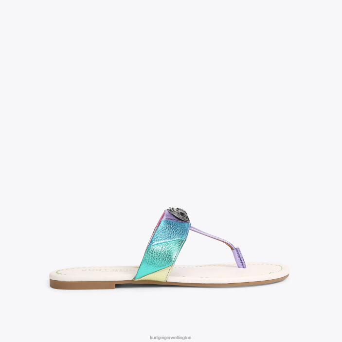 Kurt Geiger NZ - Kurt Geiger Metal Combination London Kensington T-Bar Sandal PZ2X228