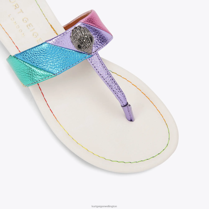 Kurt Geiger NZ - Kurt Geiger Metal Combination London Kensington T-Bar Sandal PZ2X228