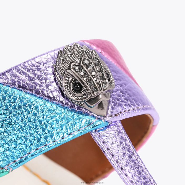 Kurt Geiger NZ - Kurt Geiger Metal Combination London Kensington T-Bar Sandal PZ2X228