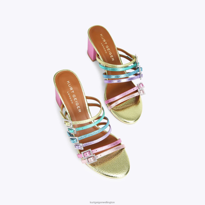 Kurt Geiger NZ - Kurt Geiger Metal Combination London Pierra Block Mule PZ2X192