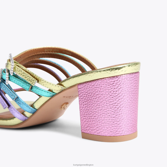 Kurt Geiger NZ - Kurt Geiger Metal Combination London Pierra Block Mule PZ2X192
