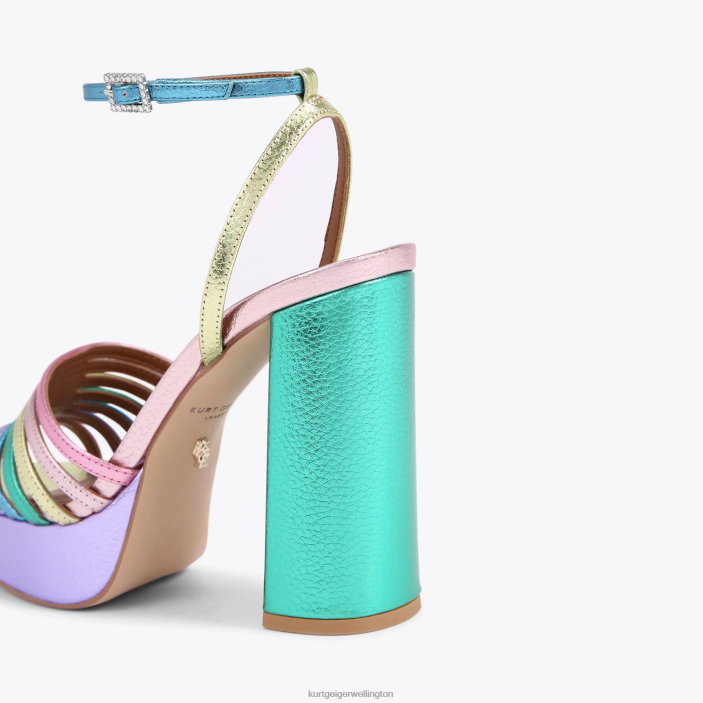 Kurt Geiger NZ - Kurt Geiger Metal Combination London Pierra Platform Sandal PZ2X176
