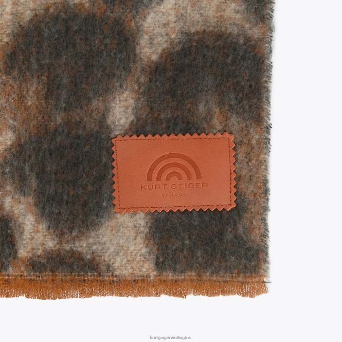 Kurt Geiger NZ - Kurt Geiger Mid Brown London Yarndye Scarf PZ2X520