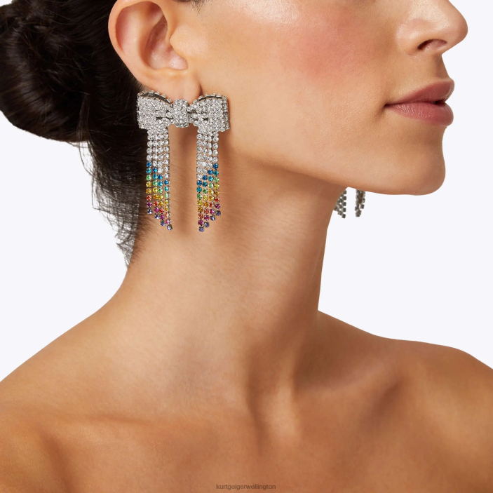 Kurt Geiger NZ - Kurt Geiger Multi/Other London Rainbow Bow Earrings PZ2X150