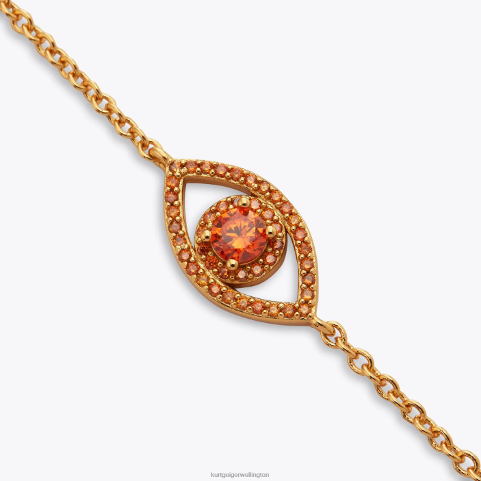 Kurt Geiger NZ - Kurt Geiger Orange London Evil Eye Chain Bracelet PZ2X534