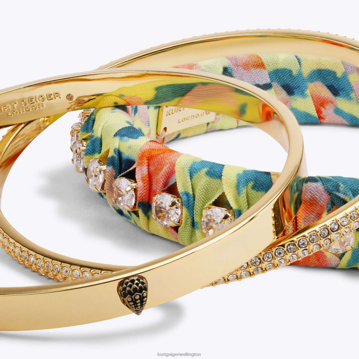 Kurt Geiger NZ - Kurt Geiger Orange London Scarf Triple Bangles PZ2X242