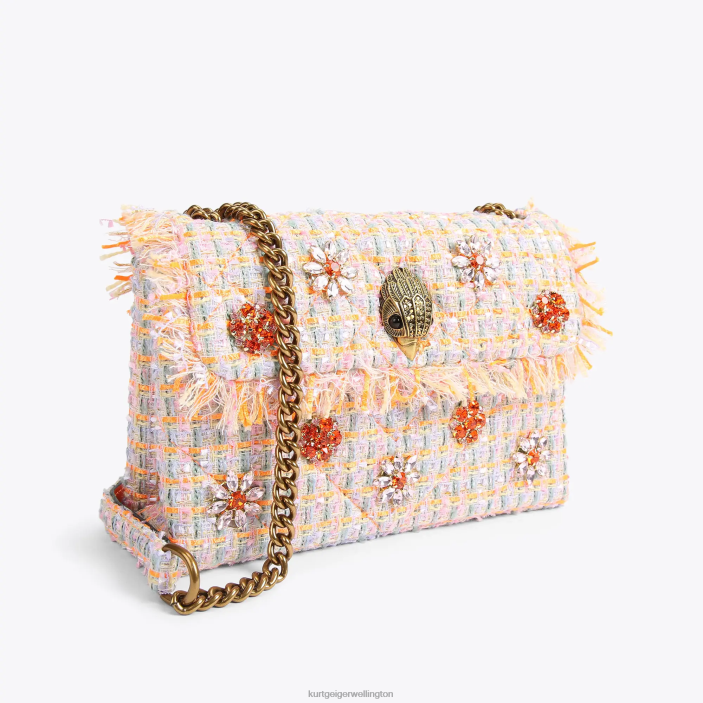 Kurt Geiger NZ - Kurt Geiger Orange London Tweed Medium Kensington Bag PZ2X11
