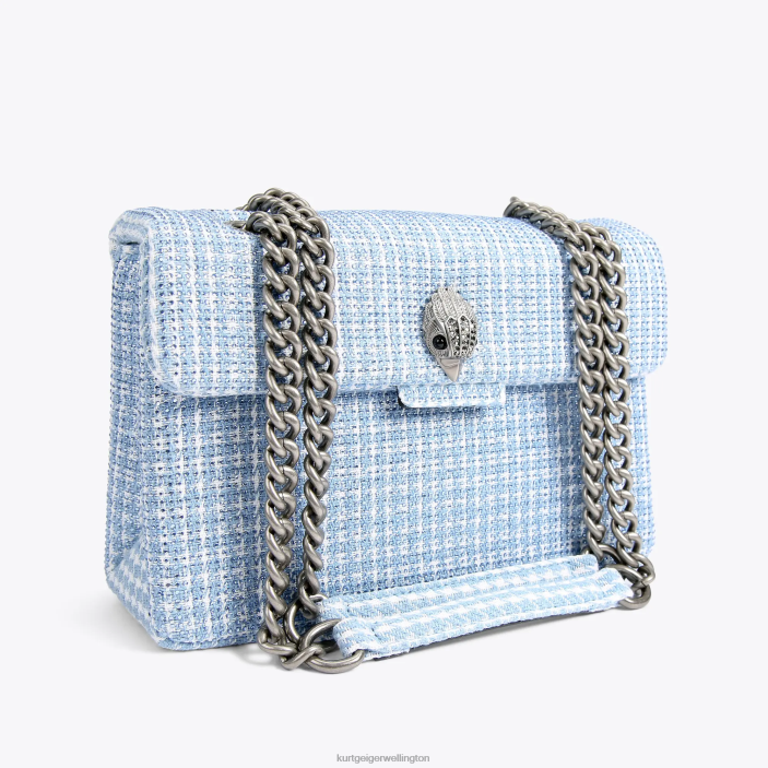 Kurt Geiger NZ - Kurt Geiger Pale Blue London Fabric Kensington Bag PZ2X83