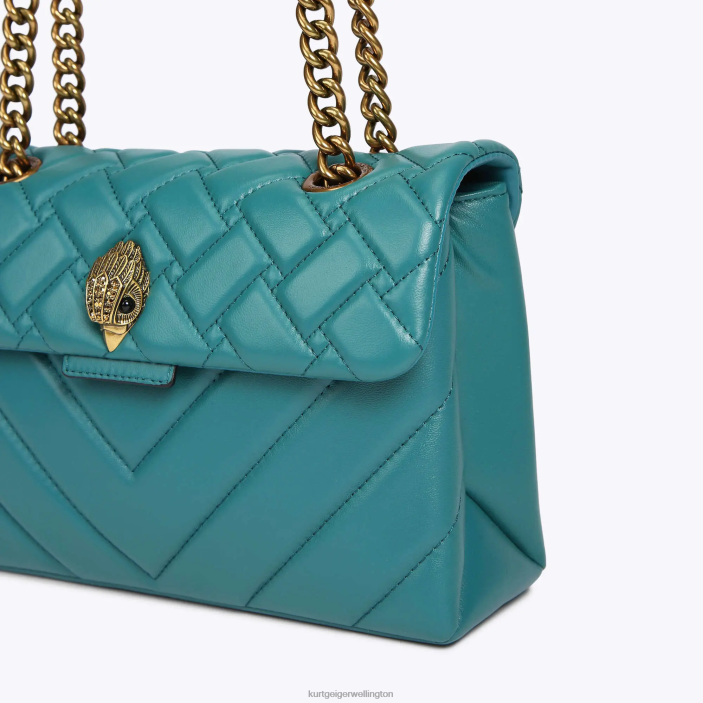 Kurt Geiger NZ - Kurt Geiger Petrol London Leather Kensington Bag PZ2X48