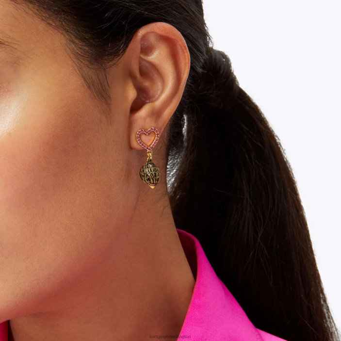 Kurt Geiger NZ - Kurt Geiger Pink Combination London Heart Eagle Studs PZ2X527