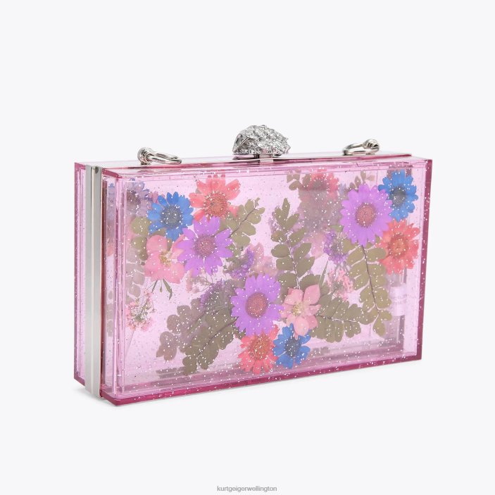 Kurt Geiger NZ - Kurt Geiger Pink London Flower Box Clutch PZ2X477