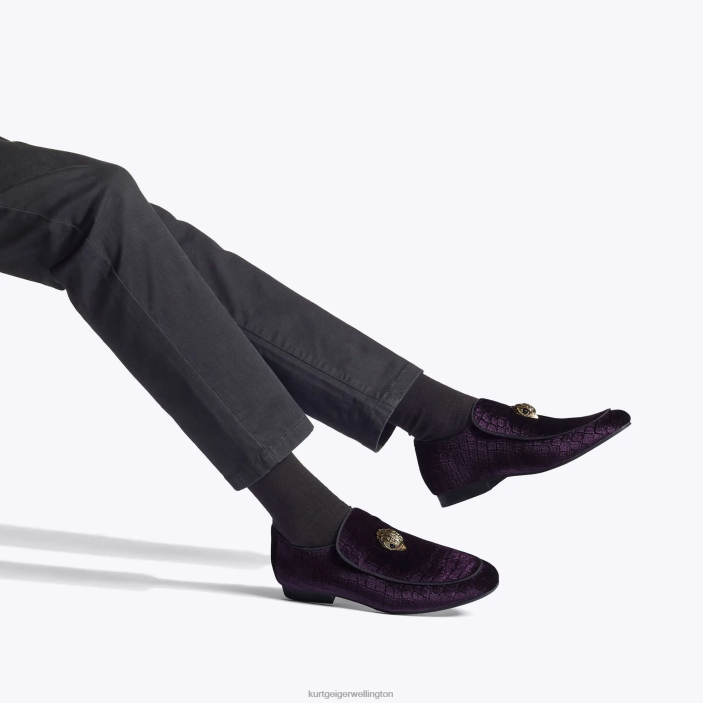 Kurt Geiger NZ - Kurt Geiger Purple London Hugh Eagle Velvet PZ2X630