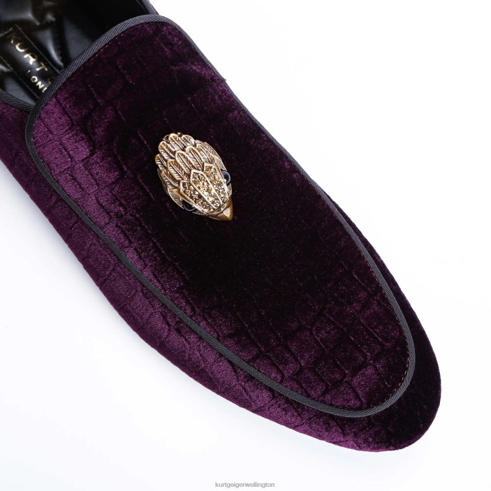 Kurt Geiger NZ - Kurt Geiger Purple London Hugh Eagle Velvet PZ2X630
