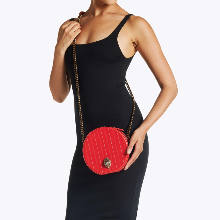 Kurt Geiger NZ - Kurt Geiger Red London Round Small Shoreditch Bag PZ2X139