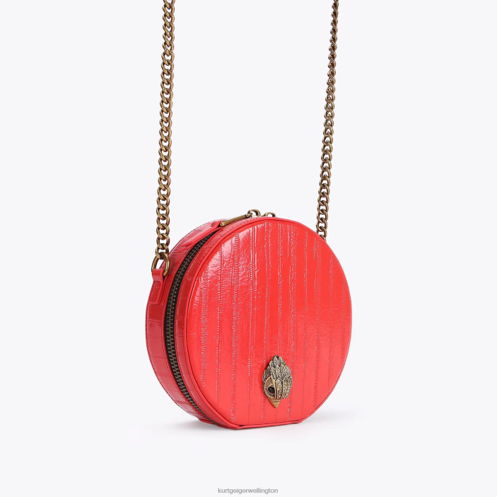 Kurt Geiger NZ - Kurt Geiger Red London Round Small Shoreditch Bag PZ2X139