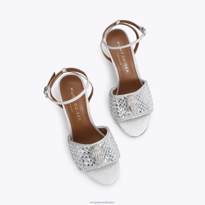 Kurt Geiger NZ - Kurt Geiger Silver Combination London Kensington Sandal PZ2X412