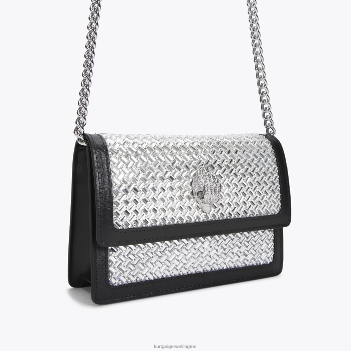 Kurt Geiger NZ - Kurt Geiger Silver Combination London Shoreditch Small Cross Body PZ2X129