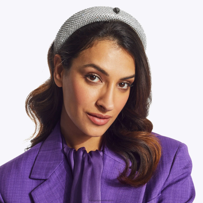 Kurt Geiger NZ - Kurt Geiger Silver London Crystal Headband PZ2X516