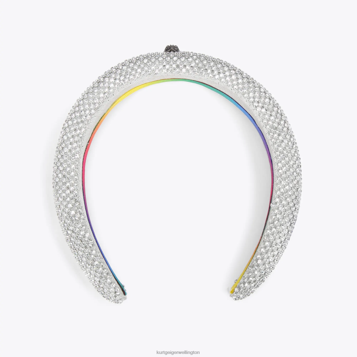 Kurt Geiger NZ - Kurt Geiger Silver London Crystal Headband PZ2X516