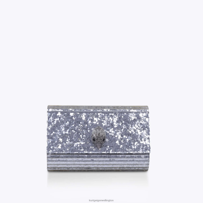 Kurt Geiger NZ - Kurt Geiger Silver London Party Eagle Clutch Drench PZ2X264
