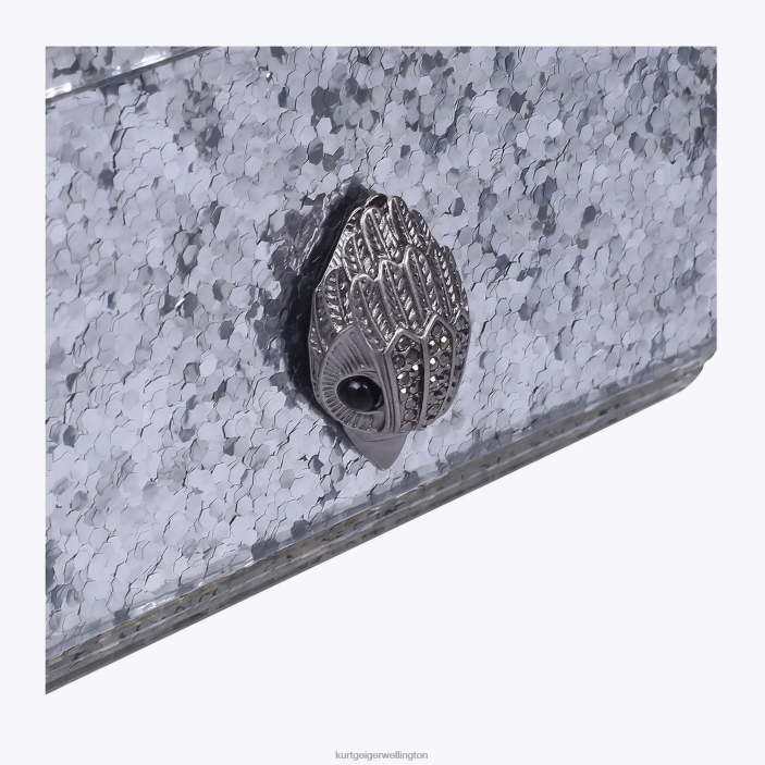 Kurt Geiger NZ - Kurt Geiger Silver London Party Eagle Clutch Drench PZ2X264