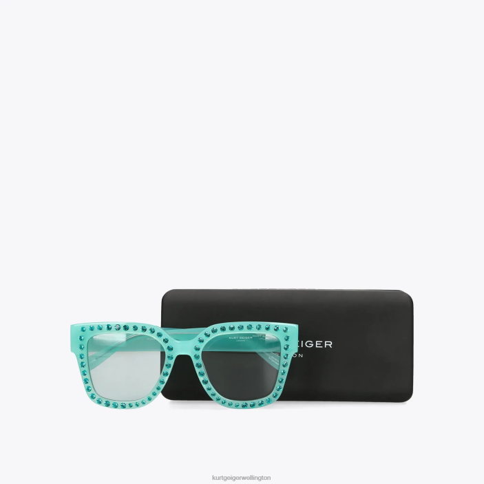 Kurt Geiger NZ - Kurt Geiger Turquoise London Jewel Sunglasses PZ2X461