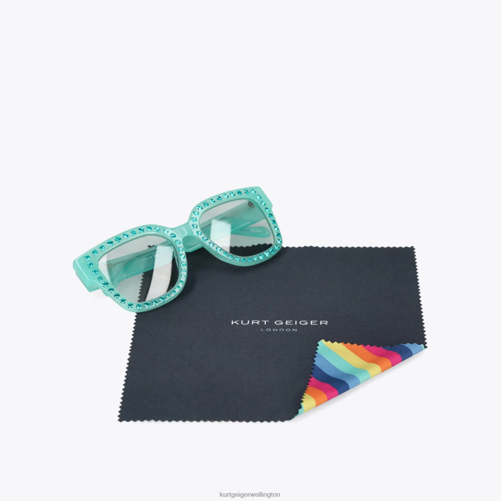 Kurt Geiger NZ - Kurt Geiger Turquoise London Jewel Sunglasses PZ2X461