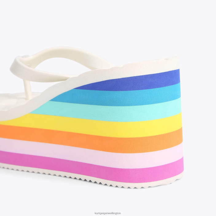 Kurt Geiger NZ - Kurt Geiger White Comb London Kensington Flipflop Wedge PZ2X229
