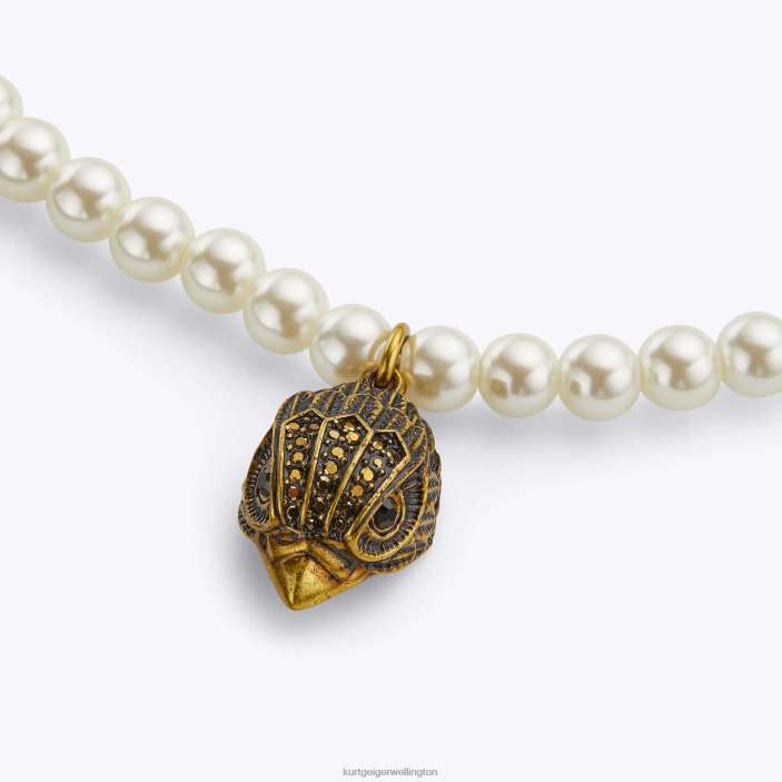 Kurt Geiger NZ - Kurt Geiger White London Eagle Pearl Necklace PZ2X570