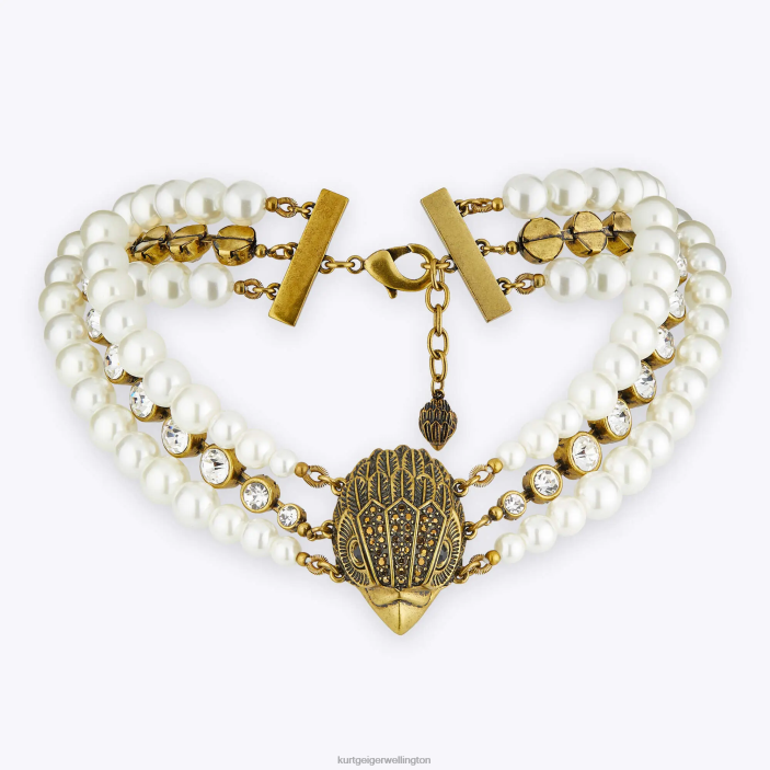 Kurt Geiger NZ - Kurt Geiger White London Eagle Pearl Xl Necklace PZ2X571