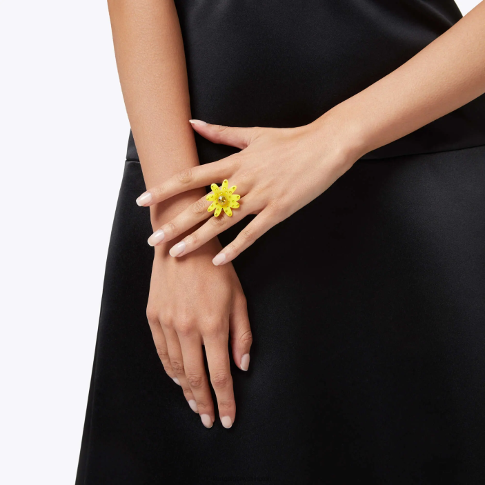 Kurt Geiger NZ - Kurt Geiger Yellow London Daisy Crystal Ring PZ2X531