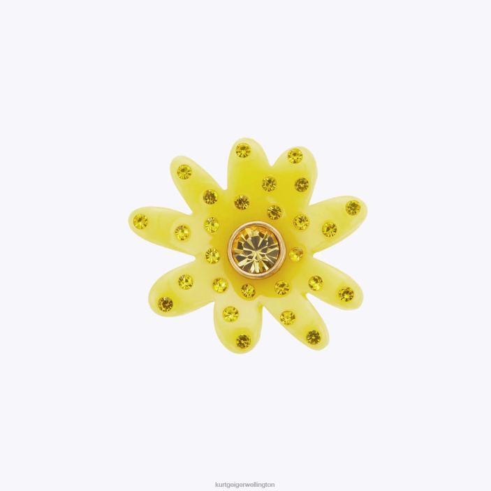 Kurt Geiger NZ - Kurt Geiger Yellow London Daisy Crystal Ring PZ2X531