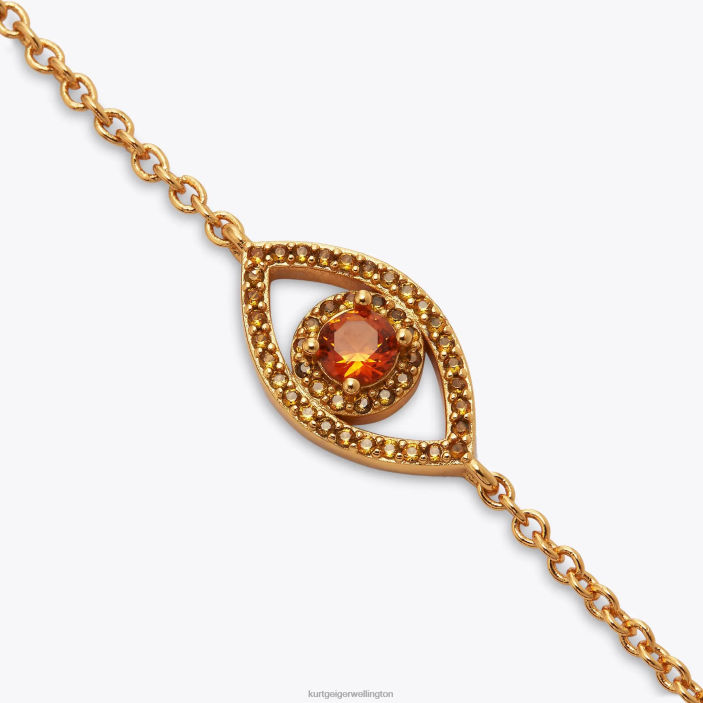 Kurt Geiger NZ - Kurt Geiger Yellow London Evil Eye Chain Bracelet PZ2X533