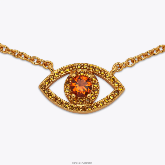 Kurt Geiger NZ - Kurt Geiger Yellow London Evil Eye Pendant Necklace PZ2X532