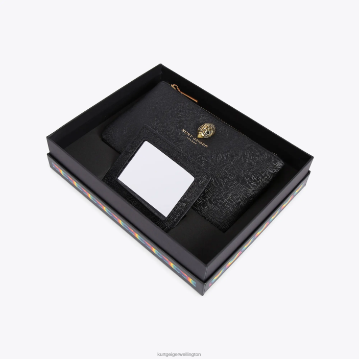 Kurt Geiger Wallet - Kurt Geiger Black London Eagle Pouch Gift Set PZ2X500