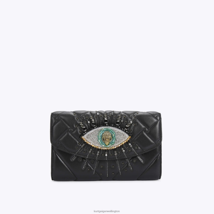 Kurt Geiger Wallet - Kurt Geiger Black London Kensington Chain Eye Wallet PZ2X96